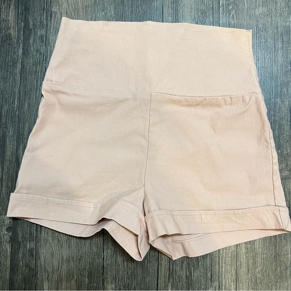 Women’s Light Pink High Waist Stretchy Short Shorts One Size - Picture 3 of 7